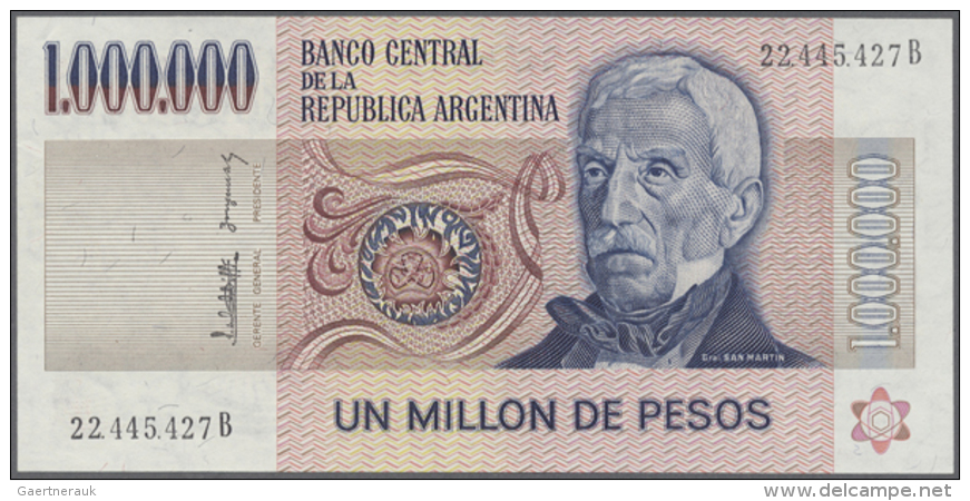 Argentina: 1.000.000 Pesos ND(1981-83) P. 310, Minor Dint At Upper Left, Otherwise Perfect, Condition: AUNC. (R) - Argentina