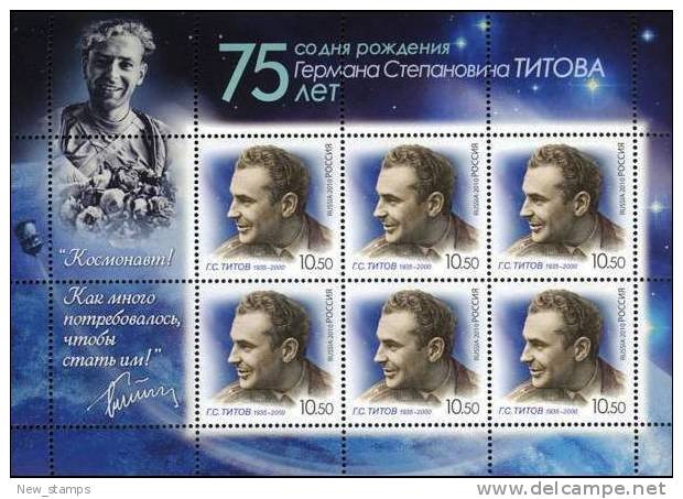 Russia 2010 Space Titov Minisheet MNH - Russia & USSR