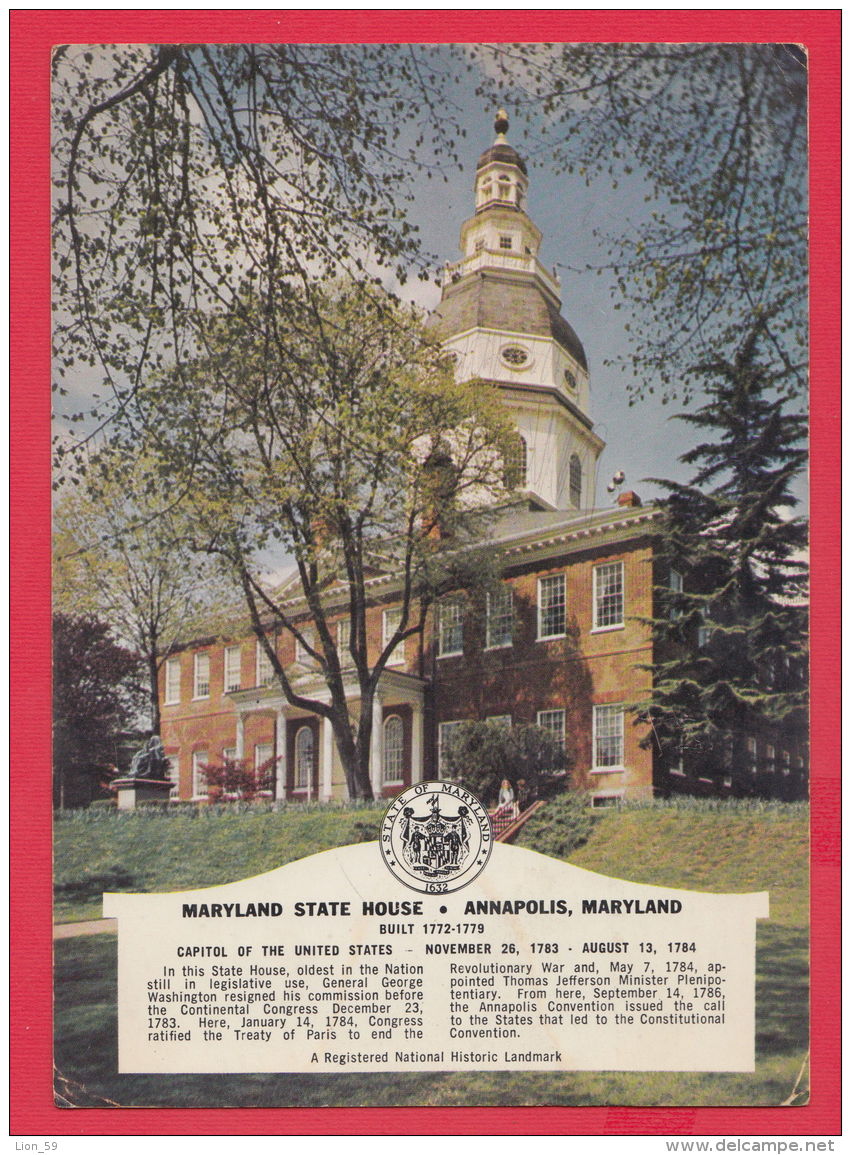 211473 / Maryland State House - ANNAPOLIS , MARYLAND , BUILT 1772-1779 , United States USA Etats-Unis - Annapolis