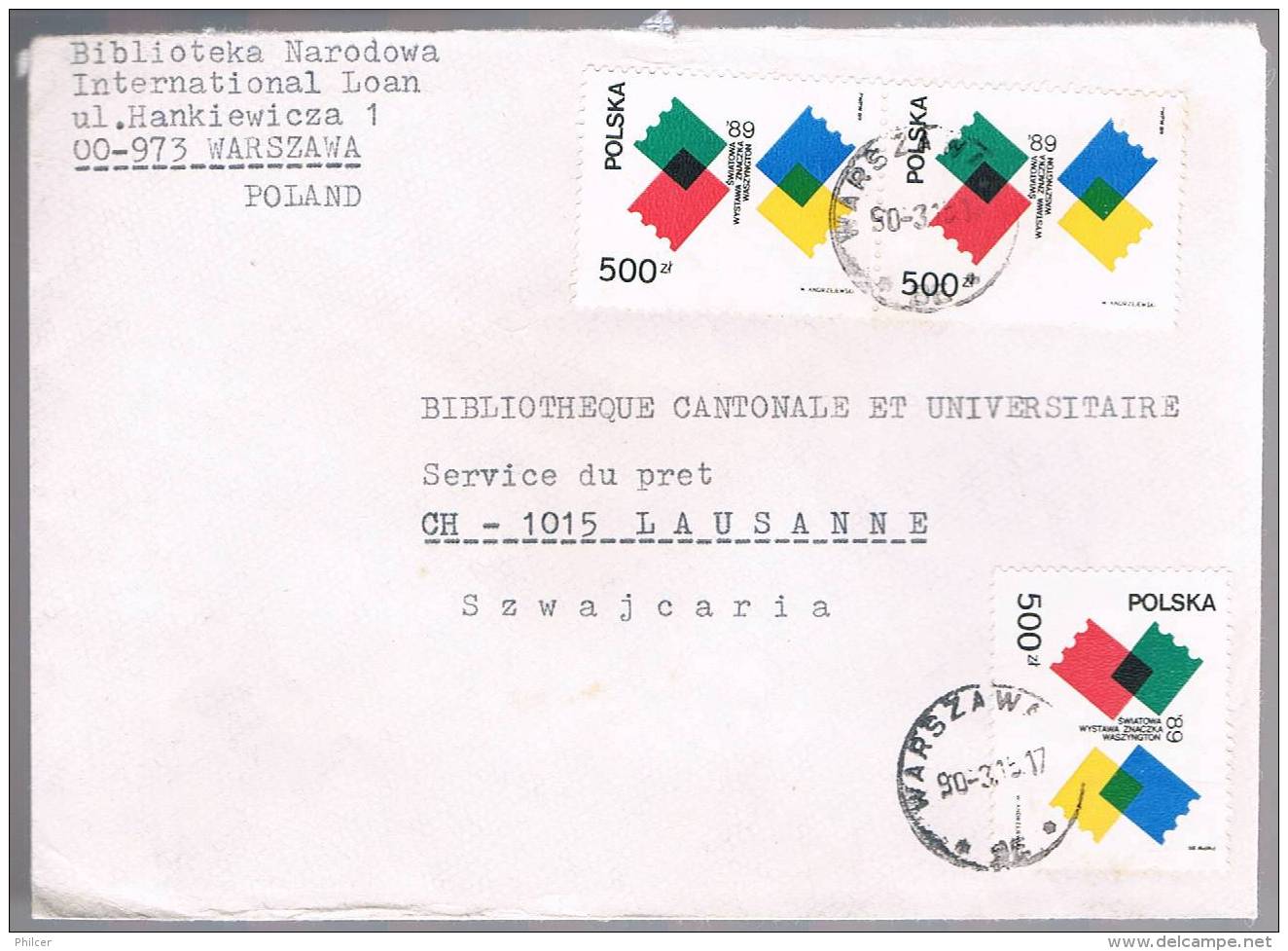 Polska, 1990, For Lausanne - Cartas & Documentos