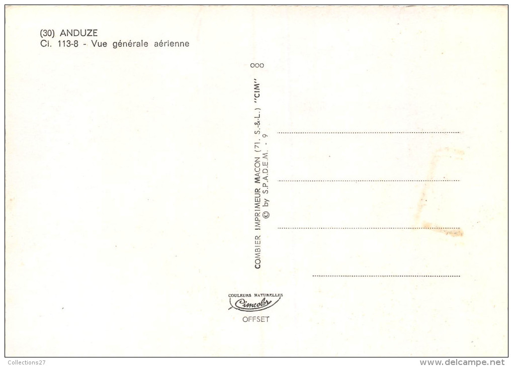 30-ANDUZE- VUE GENERALE AERIENNE - Anduze