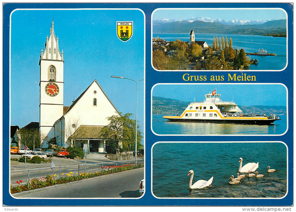 Meilen, ZH Zurich, Switzerland Postcard Posted 1988 Stamp - Zürich