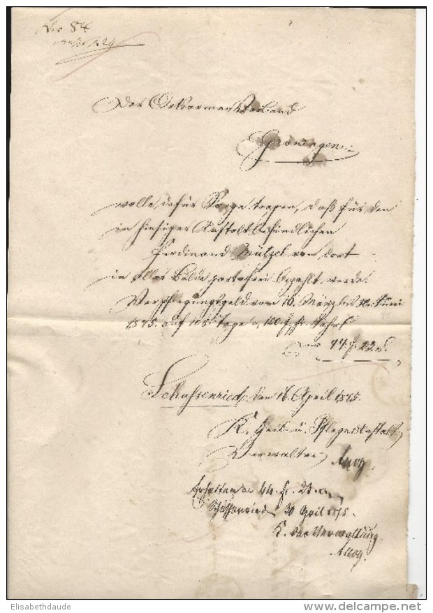 ALLEMAGNE - 1875 - LETTRE De SCHÜSSENRIED (BADEN WÜRTT.) - Briefe U. Dokumente