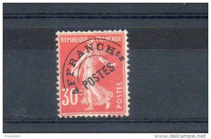 France. Préoblitéré. 30c Rouge - 1893-1947