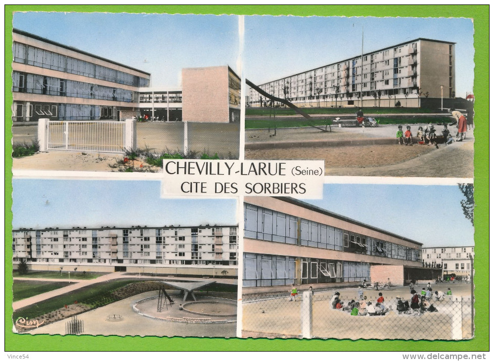 CHEVILLY-LARUE - CITE DES SORBIERS - Multivues Photo Véritable Colorisée Circulé 1964 - Chevilly Larue