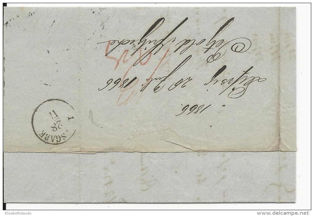 ALLEMAGNE - 1866 - LETTRE De LEIPZIG Pour RASCHAU - Sachsen