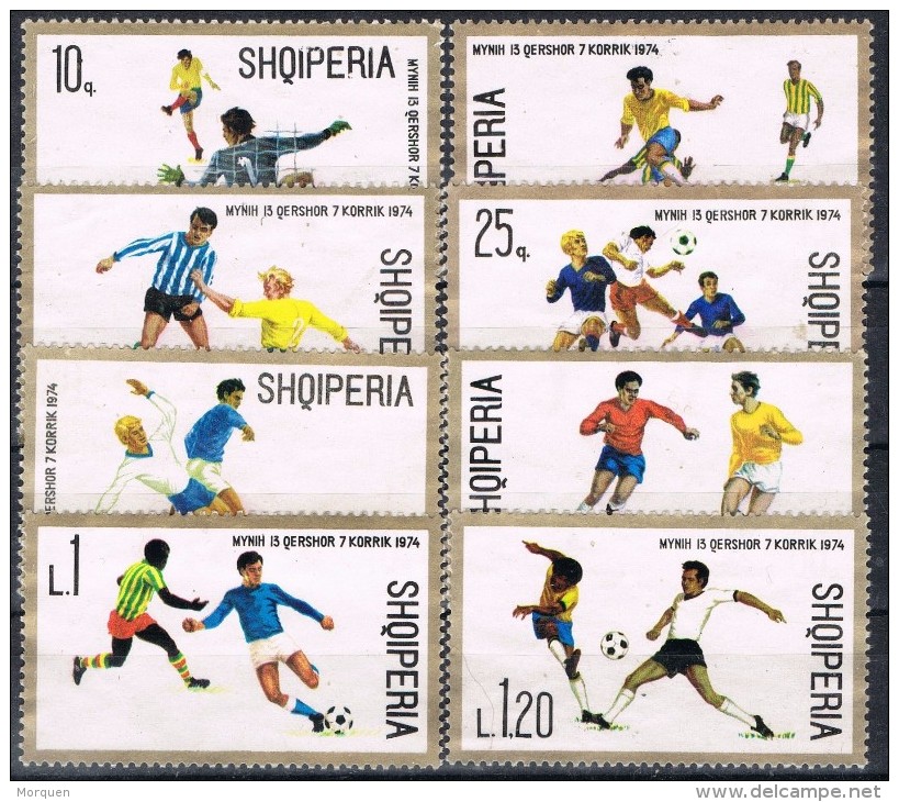 Serie Cpmpleta ALBANIA, Tema Futbol 1974, Num 1503-1510 * - Neufs