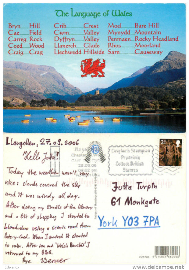 Welsh Language, Wales Postcard Posted 2006 Stamp - Other & Unclassified