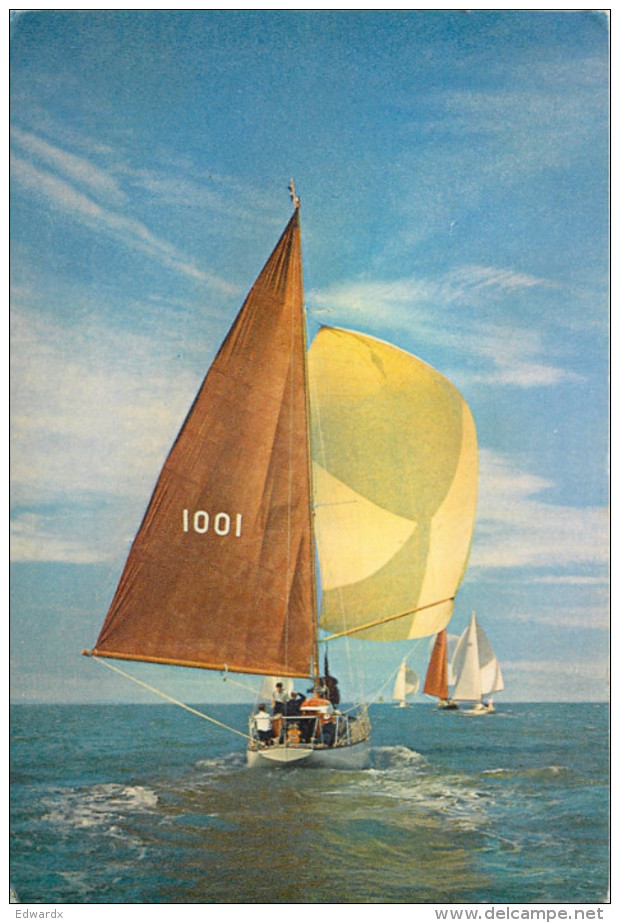 Uffa Fox, Fresh Breeze 20 Ton Yacht, Boats Postcard Posted 1958 Stamp - Zeilboten