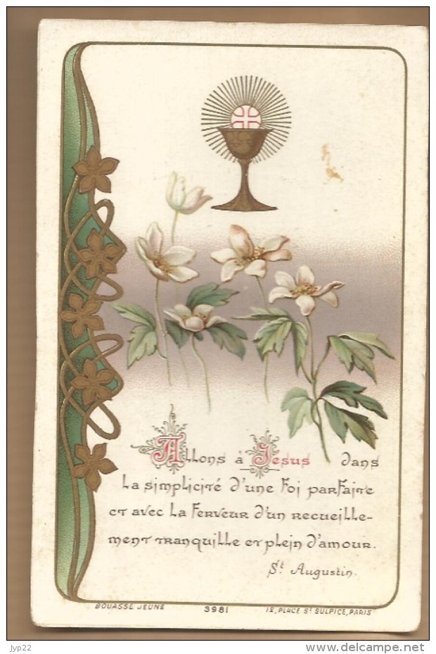 Image Pieuse Religieuse Holy Card Communion Marcelle Rougère 30-05-1907 - Ed Bouasse Jeune 3981 - Images Religieuses