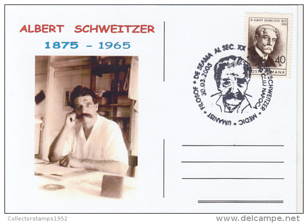 50266- ALBERT SCHWEITZER, DOCTOR, MISSIONAR, SPECIAL POSTMARK, 2005, ROMANIA - Albert Schweitzer