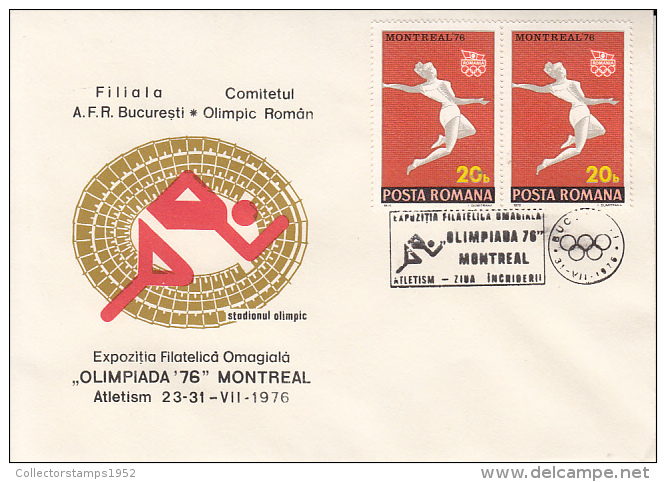 50328- ATHLETICS, MONTREAL'76 OLYMPIC GAMES, SPECIAL COVER, 1976, ROMANIA - Sommer 1976: Montreal