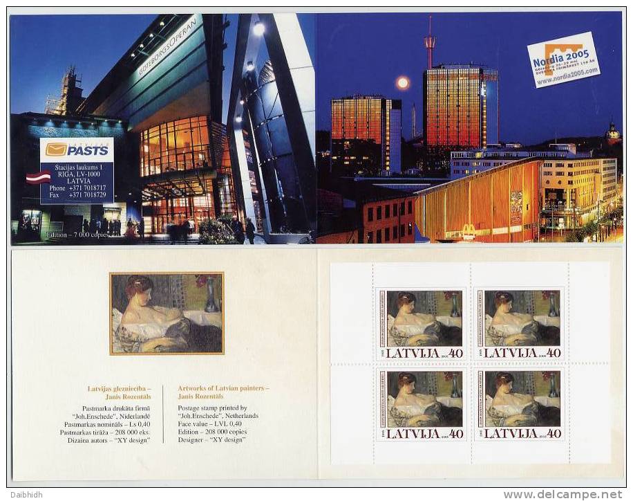 LATVIA 2005 NORDIA Booklet With Art Michel 636 X 4  MNH / ** - Letonia