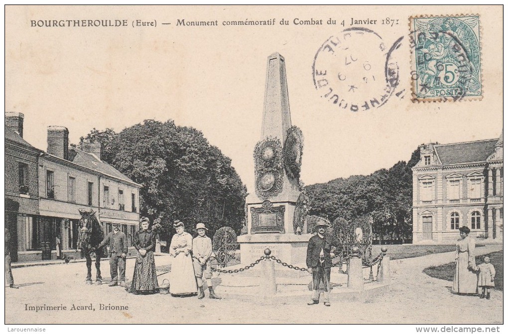 27- BOURGTHEROULDE  - Monument Commémoratif Du Combat Du 4 Janvier 1871 - Bourgtheroulde