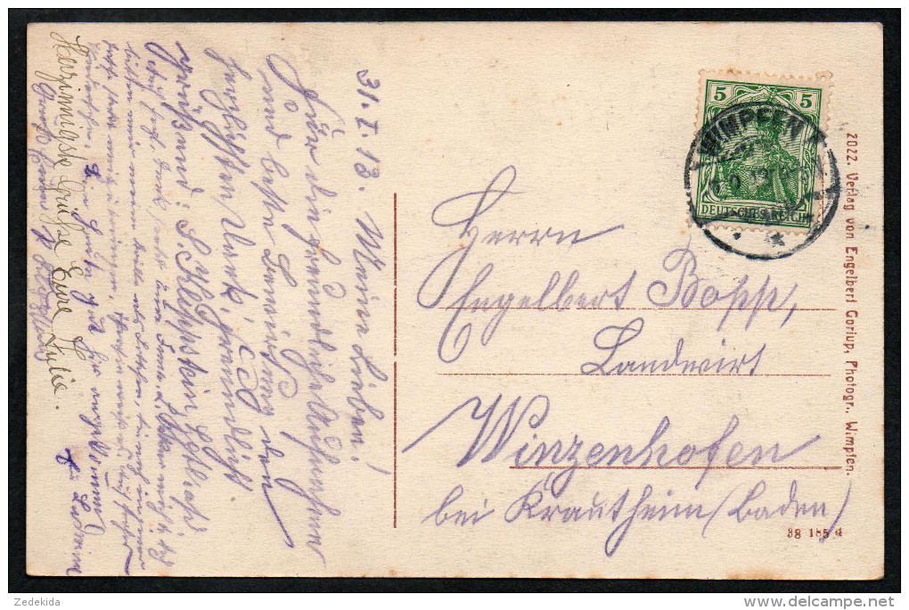 6944 - Alte Ansichtskarte - Wimpfen - Gel 1913 - Verlag Goriup - Heilbronn