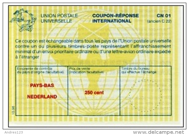 I530 IRC - International Reply Coupon, Netherlands, 10.98 - Postal Stationery