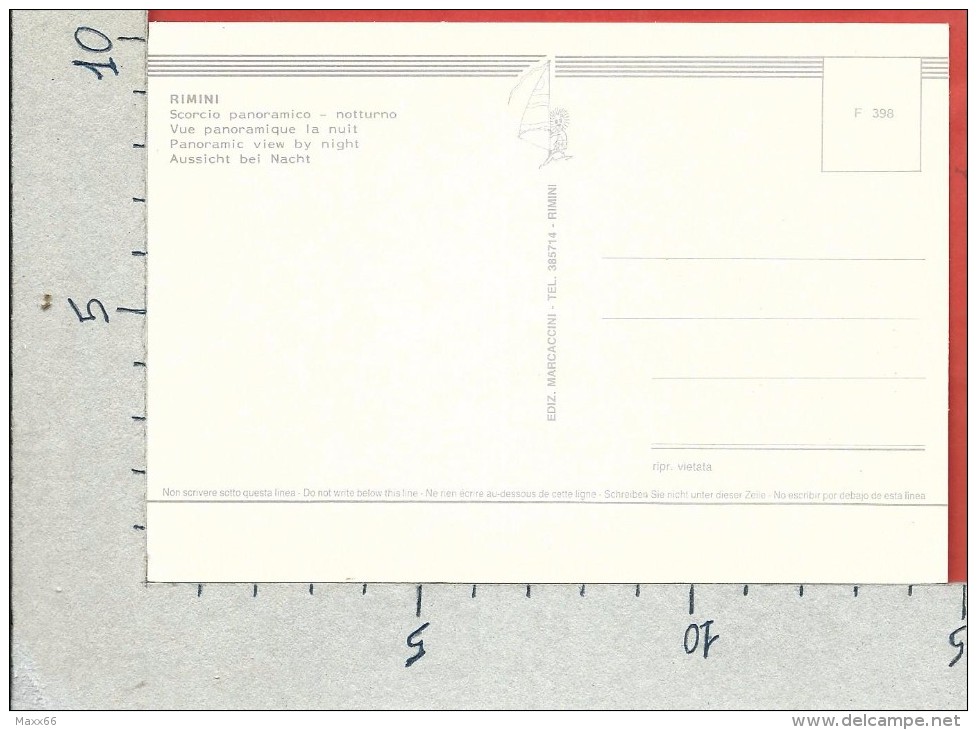 CARTOLINA NV ITALIA - RIMINI - Scorcio Panoramico - Notturno - 10 X 15 - Rimini