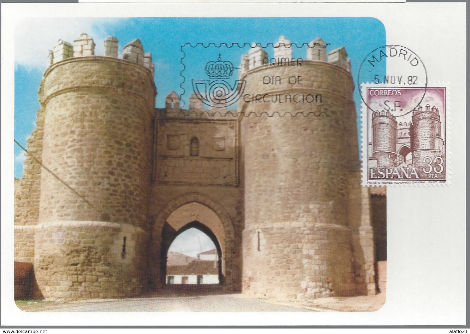 ESPAGNE - CARTE MAXIMUM 1er JOUR - N° 2302 - PORTE De ST ANDRE - VILLALPANDO - Cartes Maximum