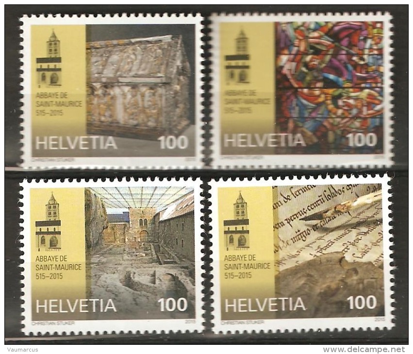 2015 Zu 1532-1535 / SBK 1536-1539 / Mi 2375-2378 / YT 2301-2304 1500 Ans ABBAYE DE ST MAURICE ** / MNH - Ongebruikt