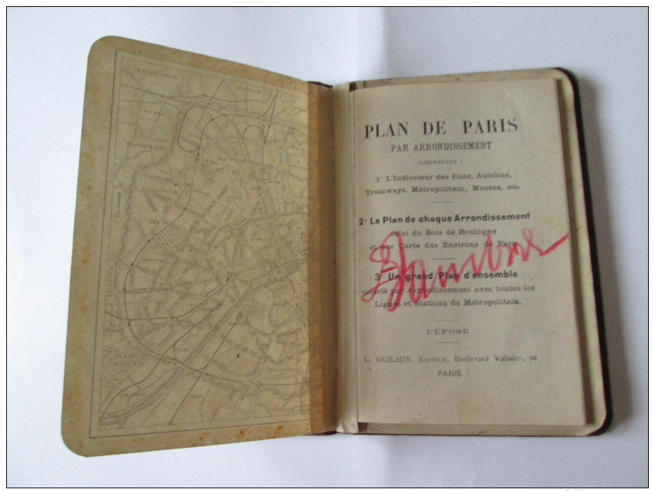 PLAN DE PARIS PAR ARRONDISSEMENT,BOIS DE BOULOGNE,RUES,BOULEVARDS,SUIVE DE L´ITINERAIRE DES AUTOBUS ET TRAMWAYS,ETC. - Toeristische Brochures