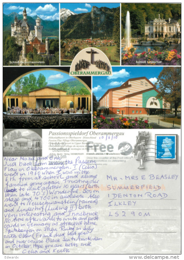 #1, Oberammergau, Germany Postcard Posted 2010 Stamp - Oberammergau