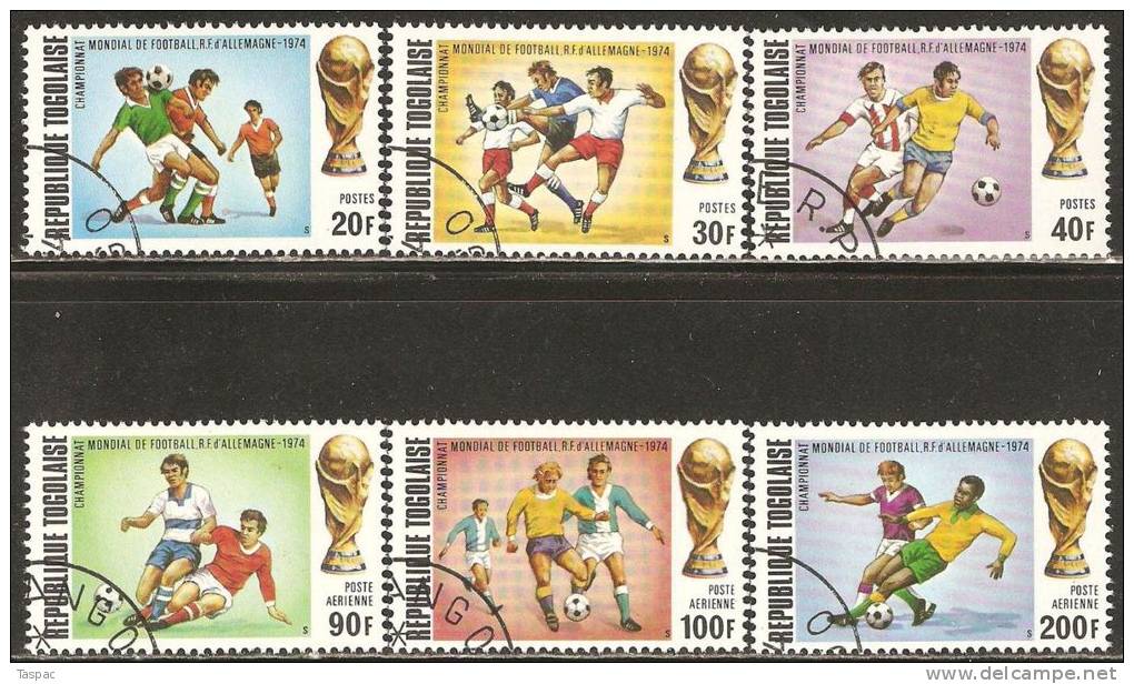 Togo 1974 Mi# 1017-1022 A Used - World Soccer Championships, Munich - 1974 – Germania Ovest