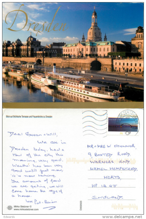 Frauenkirche, Dresden, Germany Postcard Posted 2014 Stamp - Dresden