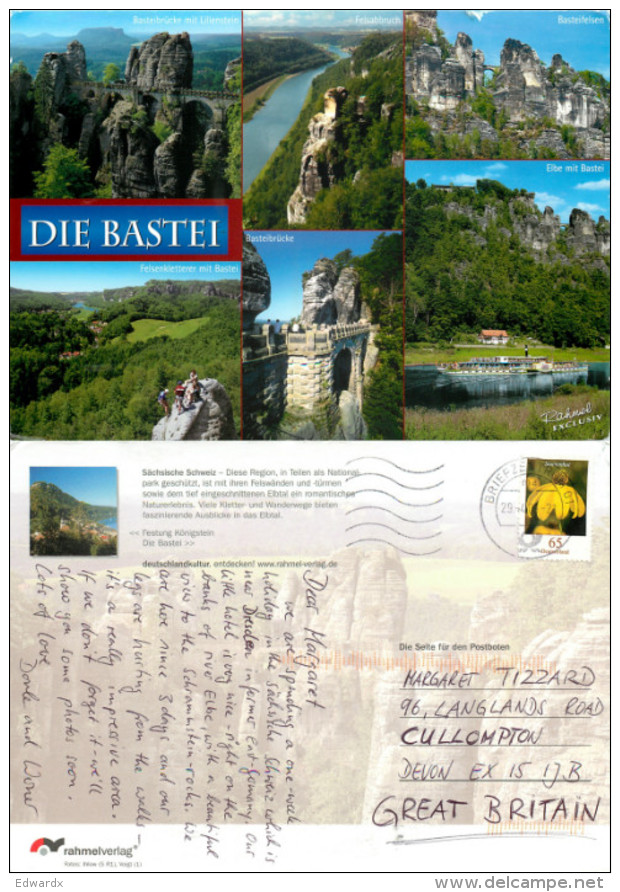 Die Bastei, Sachsischen Schweiz, Germany Postcard Posted 2009 Stamp - Other & Unclassified
