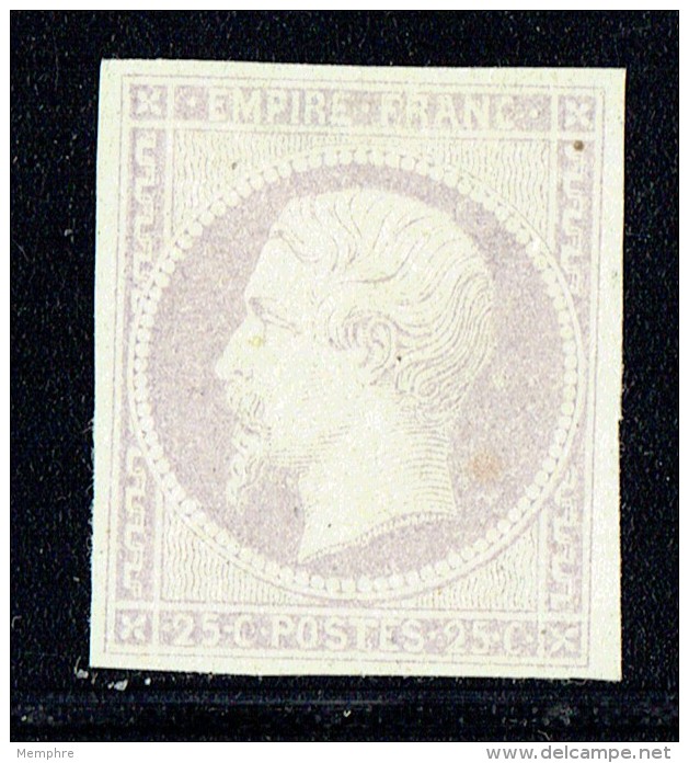 Empire Napoléon 25 Cent. Yv 15 Essai De Couleur Sur Baudruche  Mauve Pâle - Sonstige & Ohne Zuordnung