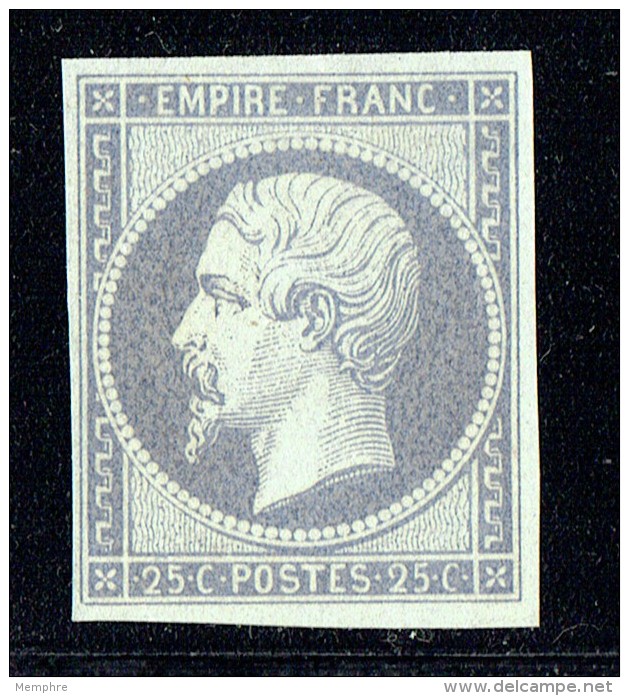 Empire Napoléon 25 Cent. Yv 15 Essai De Couleur Sur Baudruche   Gris Violet - Sonstige & Ohne Zuordnung