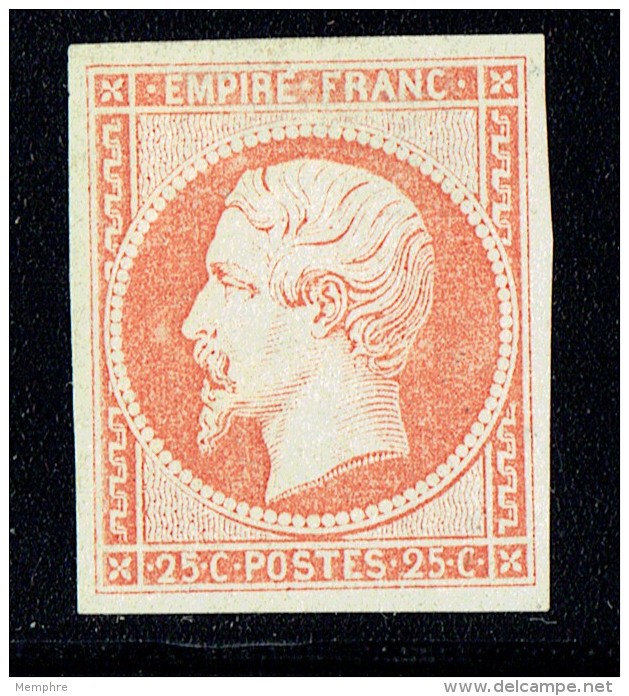 Empire Napoléon 25 Cent. Yv 15 Essai De Couleur Sur Baudruche   Orange - Autres & Non Classés