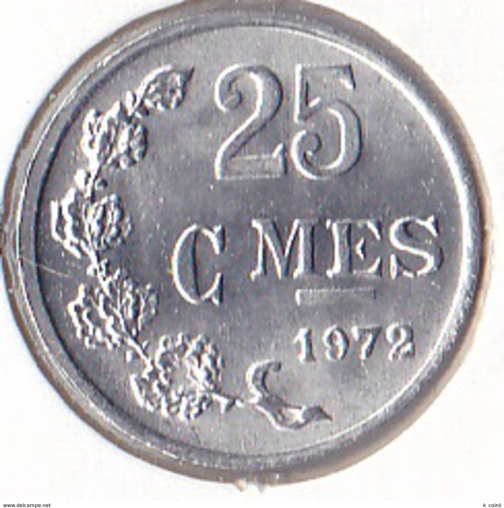Luxembourg 25 Centimes 1972 UNC - Luxemburgo