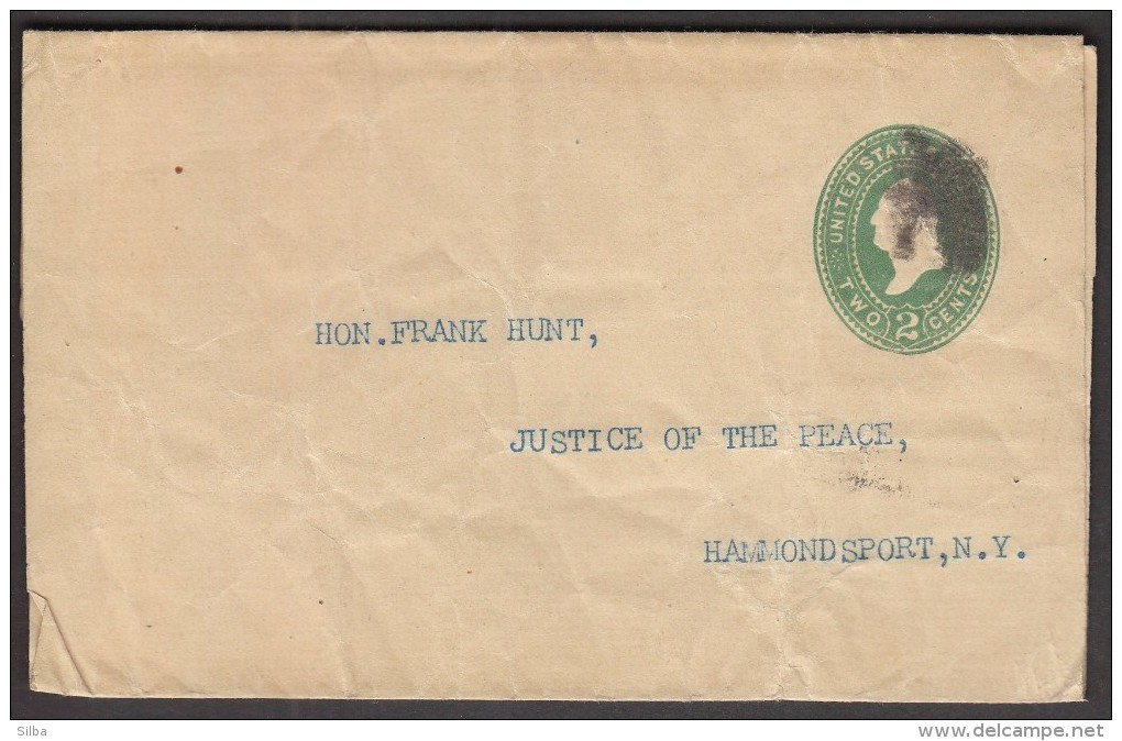 United States / Two Cents Green George Washington / Postal Stationery / Sent To Justice Of The Peace - ...-1900