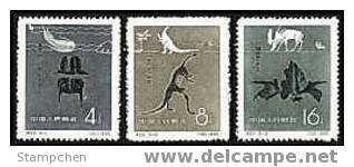 China 1958 S22 Early Fossils Stamps Animal Trilobite Dinosaur Megaceros Archeology - Archaeology