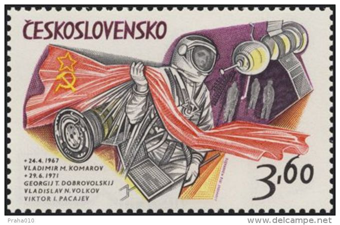 Czechoslovakia / Stamps (1973) 2024: Space Exploration (Cosmonaut Spacesuit); Painter: Jaroslav Lukavsky - Europe