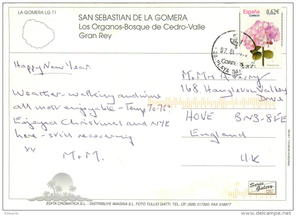 San Sebastian, La Gomera, Spain Postcard Posted 2010 Stamp - Gomera