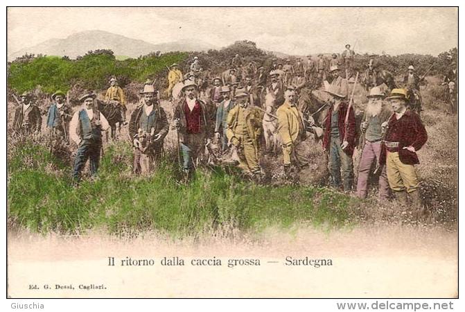 (C).Sardegna.Il Ritorno Dalla Caccia Grossa.F.to Piccolo.Viaggiata Il 29 Ago 1904 (c14) - Caccia