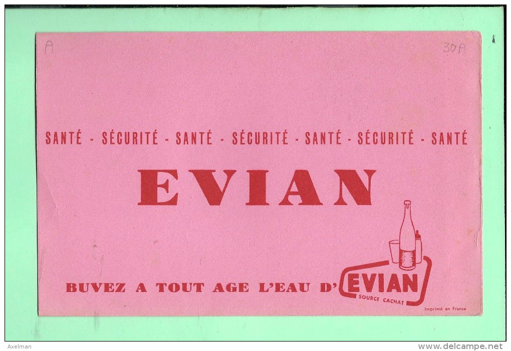 BUVARD: Eau D'Evian - E