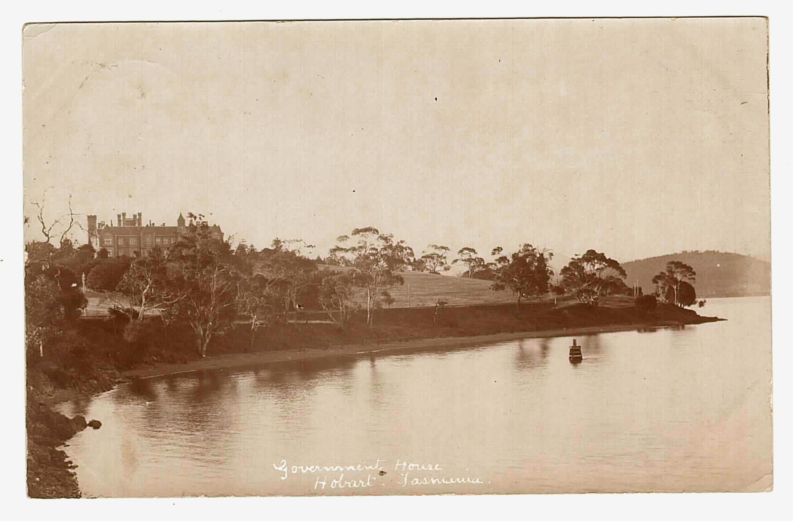 Australia, Tasmania (TAS), Hobart, Government House, The Title Has Been Hand-applied In White Ink, 1903, Photo Postcard - Hobart