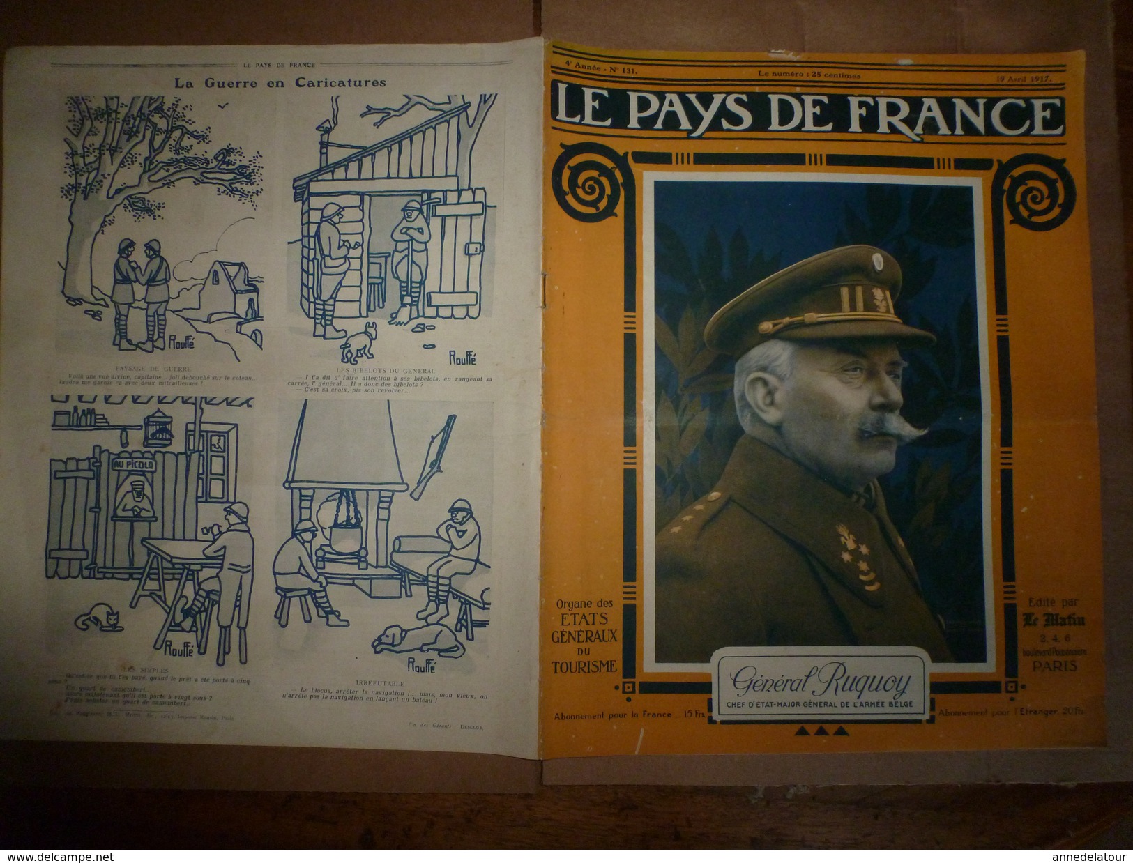 1917 Le Pays De France :Coucy; US Army;Plattsburg;Chauny Et Tergnier;Ham;Bapaume Villers-Carbonnel;Monastir;Paris-Agri - Français