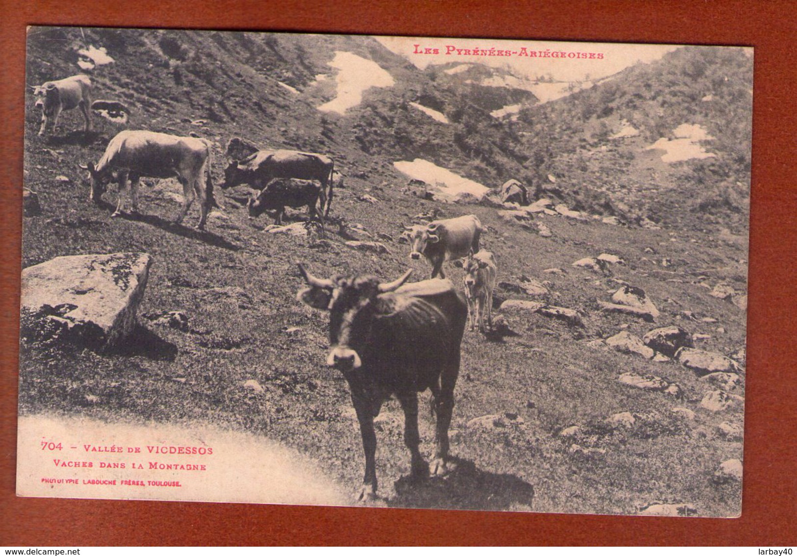 1 Cpa Vicdessos Vaches Dans La Montagne - Autres & Non Classés