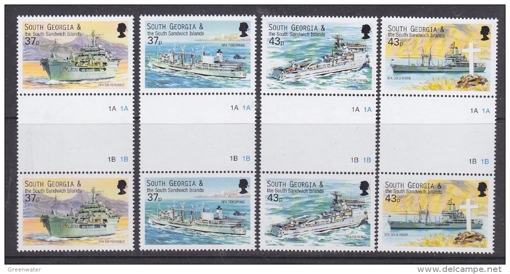 South Georgia 2001 Auxiliary Fleet 4v Gutter ** Mnh (32620) - Zuid-Georgia