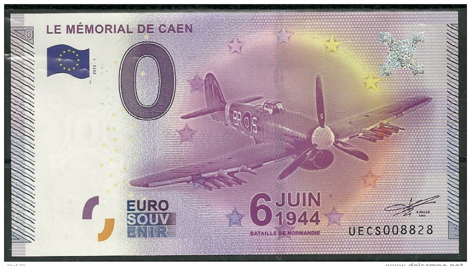 Billet Touristique 0 Euro 2015  Mèmorial De CAEN 6 Juin 1944  épuisé - Essais Privés / Non-officiels