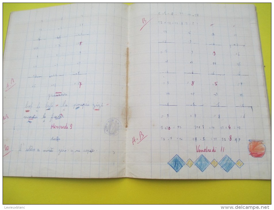 Cahier D´exercices/Dominique Favardin/Dictées, Problémes/ Annoté Et Corrigé Par Le Professeur/1959           CAH109 - Autres & Non Classés