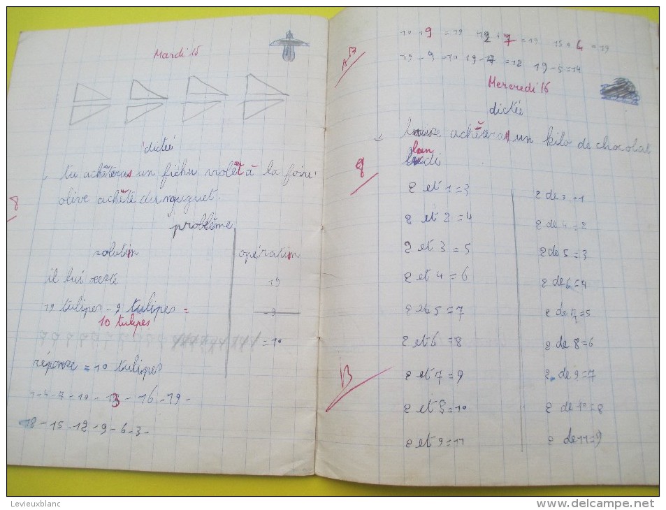 Cahier d´exercices/Dominique Favardin/Dictées, problémes/ Annoté et corrigé par le Professeur/1959           CAH109