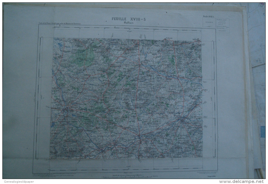 59-HALLUIN- CARTE GEOGRAPHIQUE 1890- YPRES-RONCQ-COURTRAI-ROULERS-STADEN-HARLEBEKE-ISEGHEM-ARDOYE-WERVICQ-LAUWE-GHELUWE - Cartes Géographiques