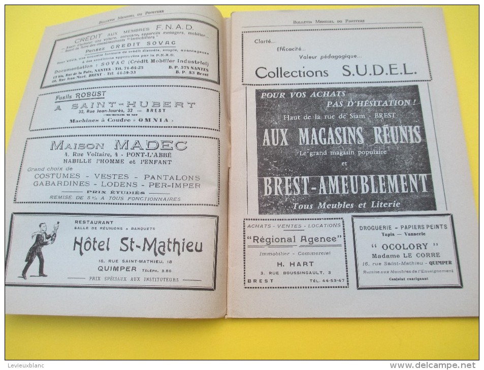 Bulletin Des Sections Du Syndicat National Des Instituteurs/Enseignement Laïque Du Finistére/Faou/Morlaix/1966    CAH111 - Other & Unclassified