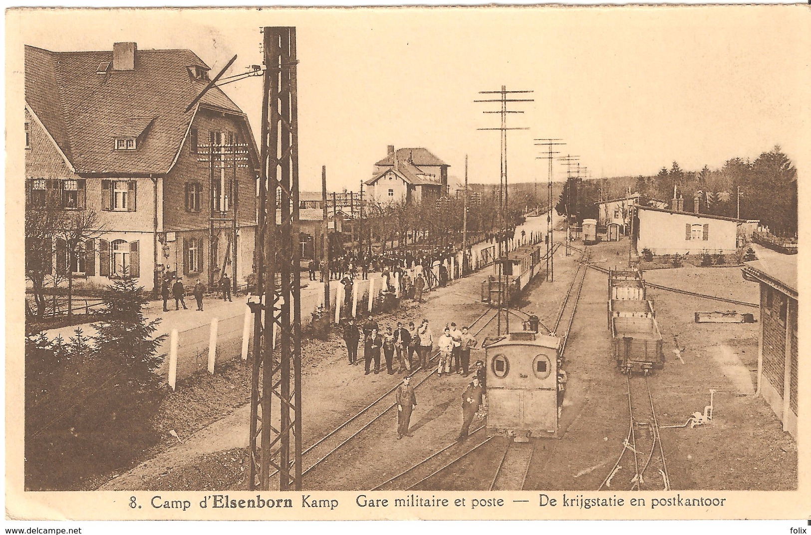 Elsenborn - (Kamp) / Camp D'Elsenborn - Gare Militaire Et Poste / De Krijgstatie En Postkantoor - Animée Train Station - Butgenbach - Buetgenbach