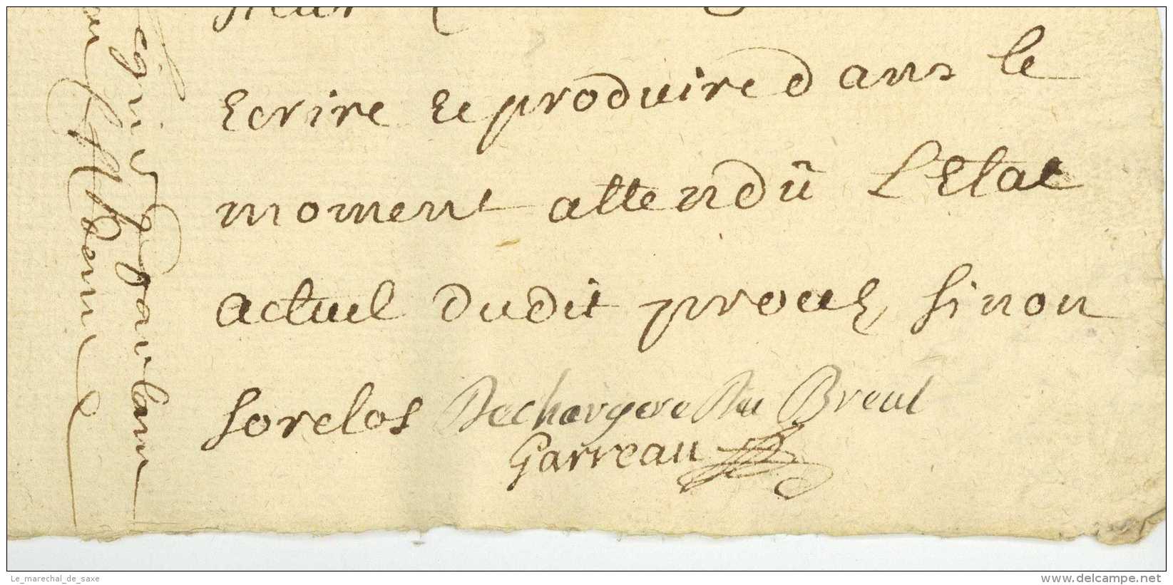 DIJON 1723 - Suppl. Au Parlement D'A. DE CHARGERE DU BREUL - Montcenis - La Motte Marcilly - 8 Pp. - Manuscripts