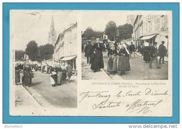 CPA Deux Vues - Jour De Foire FONTENAY-LE-COMTE 85 - Fontenay Le Comte